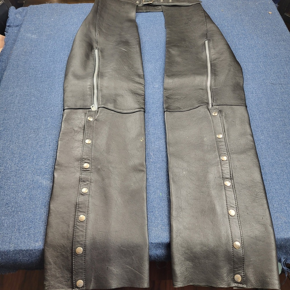 Agnewtree Ltd VTG High Quality Leather Motorcycle Chaps Biker Riding England Lg